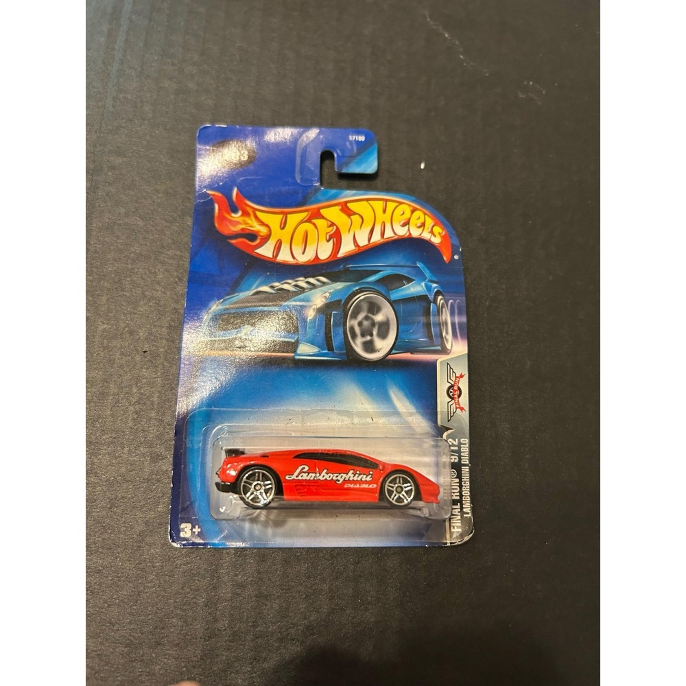 2003 Hot Wheels #203 Final Run 9/12 LAMBORGHINI DIABLO Red w/Chrome Pr5 Spokes